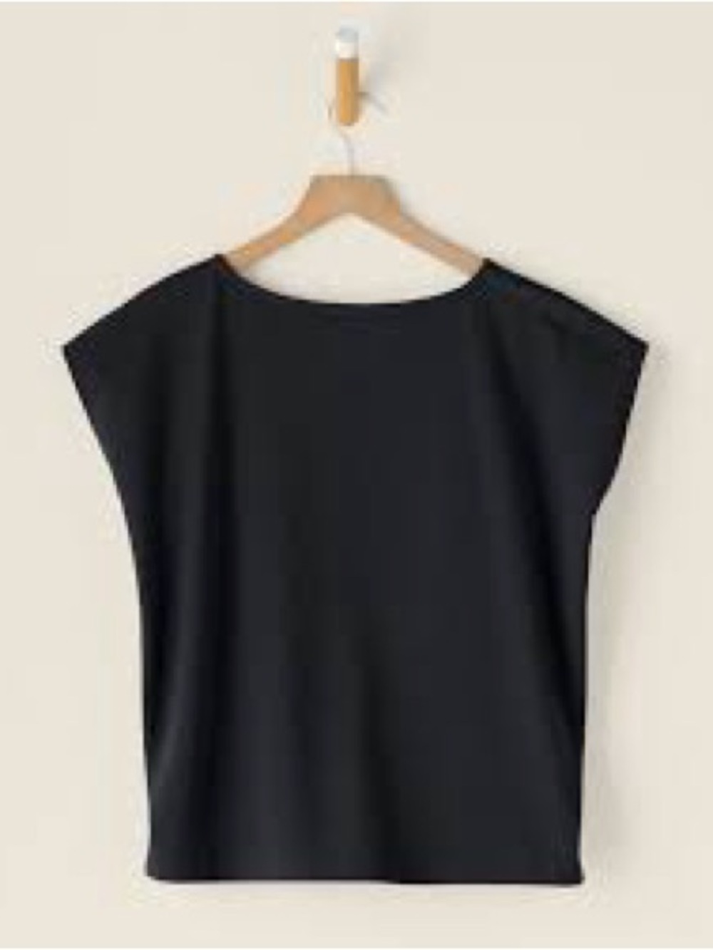 Eileen Fisher Organic Cotton Boxy Black Crew Neck Tunic Top Size Medium